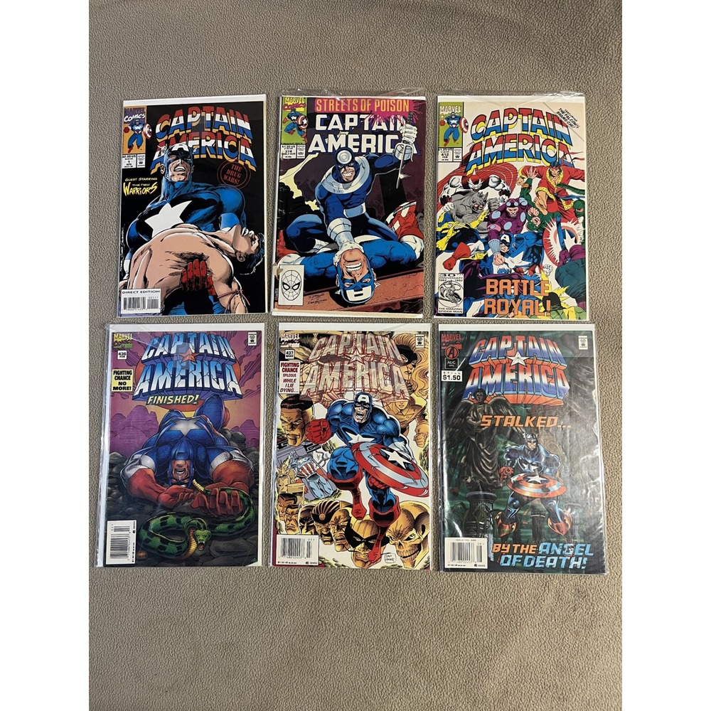 Captain America‎ Comic Books Lot 6 Issues 1990s Marvel Comics